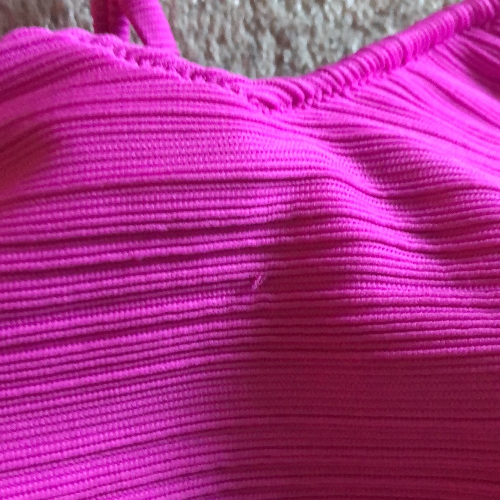 Jessica Simpson Fuchsia Ribbed Swimsuit - Picture 7 of 7